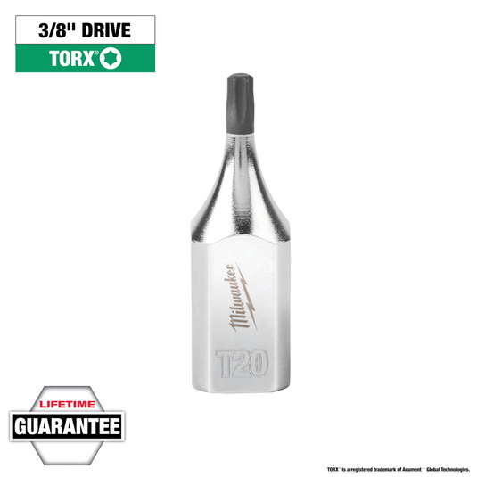Milwaukee Tool 3/8"" Drive T20 TORX Bit Socket