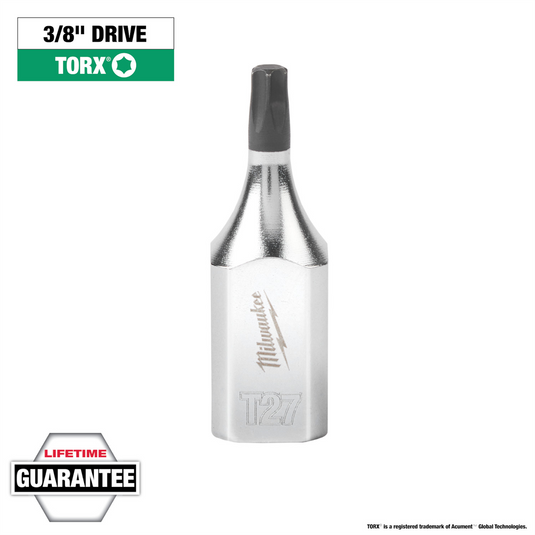 Milwaukee Tool 3/8"" Drive T27 TORX Bit Socket