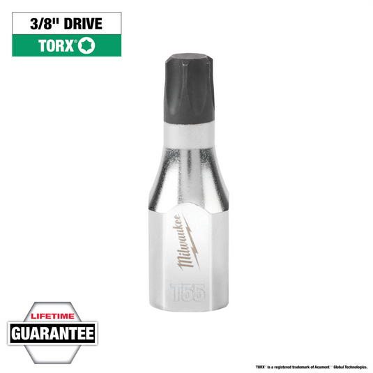 Milwaukee Tool 3/8"" Drive T55 TORX Bit Socket
