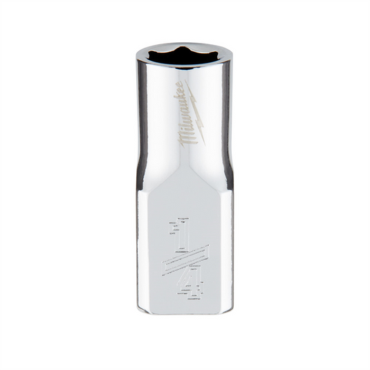 Milwaukee Tool 1/4"" Drive 1/4"" SAE 6-Point Socket with FOUR FLAT Sides; Vanadium Steel; Chrome