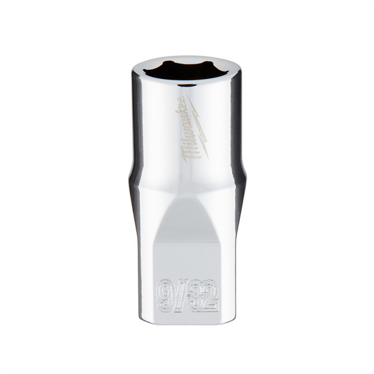 Milwaukee Tool 1/4"" Drive 9/32"" SAE 6-Point Socket with FOUR FLAT Sides; Vanadium Steel; Chrome