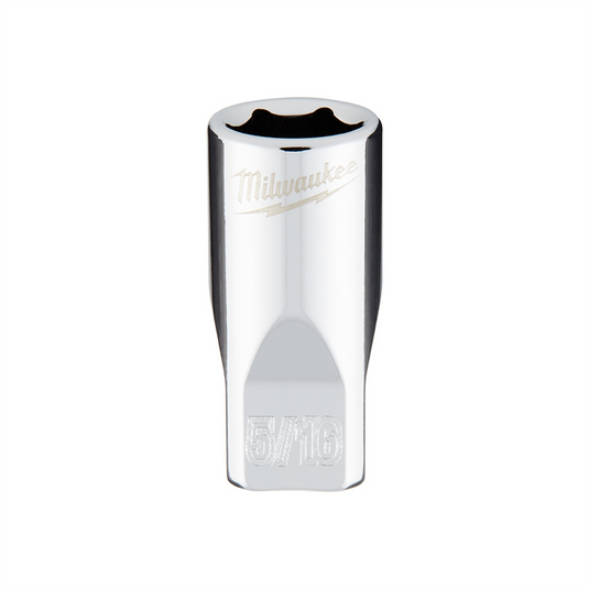 Milwaukee Tool 1/4"" Drive 5/16"" SAE 6-Point Socket with FOUR FLAT Sides; Vanadium Steel; Chrome