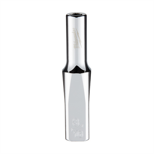 Milwaukee Tool 1/4"" Drive 3/16"" SAE 6-Point Deep Socket with FOUR FLAT Sides; Vanadium Steel; Chrome