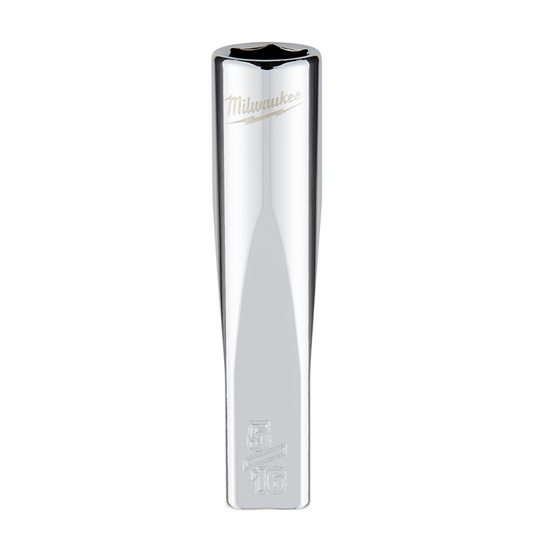 Milwaukee Tool 1/4"" Drive 5/16"" SAE 6-Point Deep Socket with FOUR FLAT Sides; Vanadium Steel; Chrome