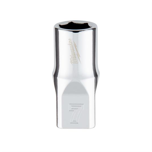 Milwaukee Tool Milwaukee Tool 1/4"" Drive 7mm Metric Socket with FOUR FLAT Sides; 6-Point; Vanadium Steel; Chrome