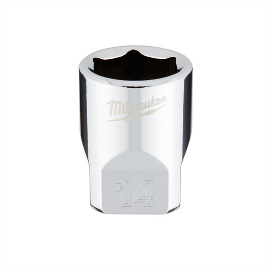 Milwaukee Tool Milwaukee Tool 1/4"" Drive 14mm Metric Socket with FOUR FLAT Sides; 6-Point; Vanadium Steel; Chrome