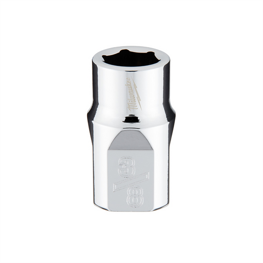 Milwaukee Tool 3/8"" Drive 3/8"" SAE 6-Point Socket with FOUR FLAT Sides; Vanadium Steel; Chrome