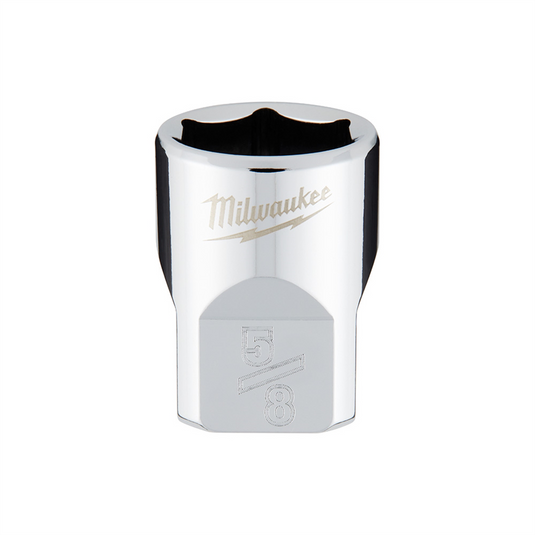 Milwaukee Tool 3/8"" Drive 5/8"" SAE 6-Point Socket with FOUR FLAT Sides; Vanadium Steel; Chrome