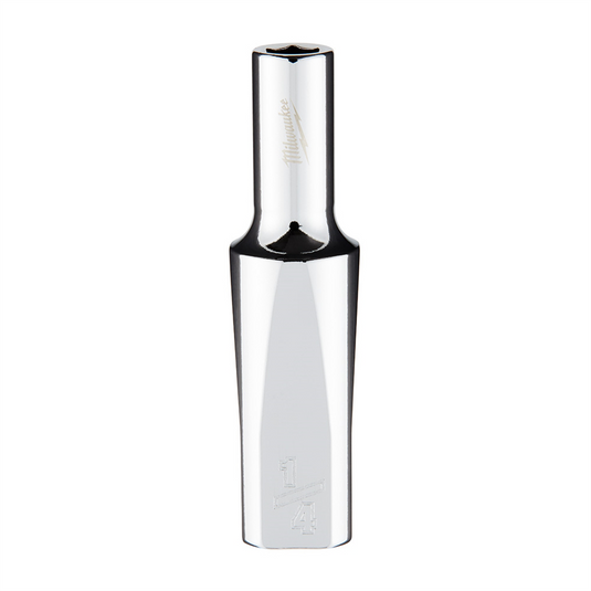 Milwaukee Tool 3/8"" Drive 1/4"" SAE 6-Point Deep Socket with FOUR FLAT Sides; Vanadium Steel; Chrome