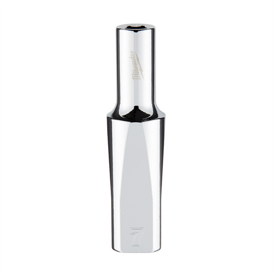 Milwaukee Tool 3/8"" Drive 7mm  Metric 6-Point Deep Socket with FOUR FLAT Sides; Vanadium Steel; Chrome