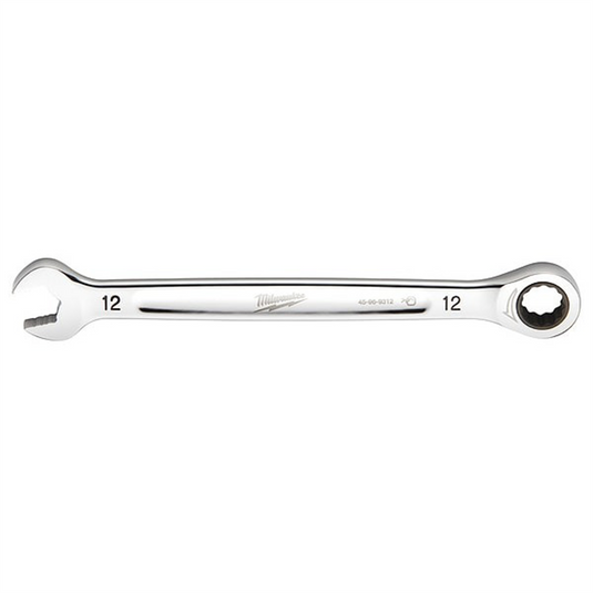 Milwaukee Tool 12MM Metric Ratcheting Combination Wrench; 12-Point; Steel; Chrome