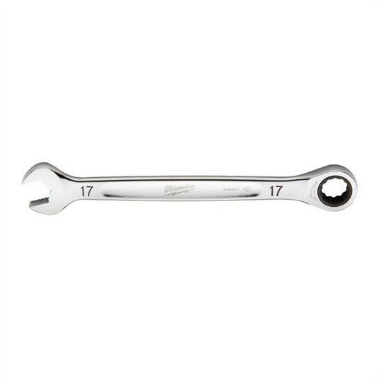 Milwaukee Tool 17MM Metric Ratcheting Combination Wrench; 12-Point; Steel; Chrome