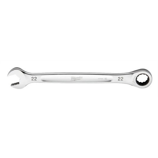 Milwaukee Tool 22MM Metric Ratcheting Combination Wrench; 12-Point; Steel; Chrome