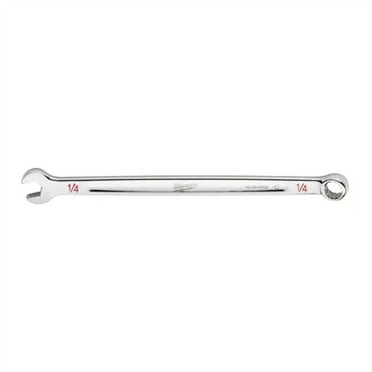 Milwaukee Tool 1/4"" SAE Combination Wrench; 12-Point; Steel; Chrome; Ergonomic; I-Beam Handle