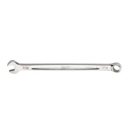 Milwaukee Tool 9/32"" SAE Combination Wrench; 12-Point; Steel; Chrome; Ergonomic; I-Beam Handle
