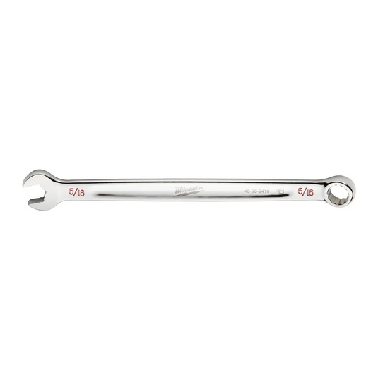 Milwaukee Tool 5/16"" SAE Combination Wrench; 12-Point; Steel; Chrome; Ergonomic; I-Beam Handle