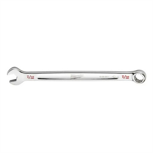 Milwaukee Tool 11/32"" SAE Combination Wrench; 12-Point; Steel; Chrome; Ergonomic; I-Beam Handle