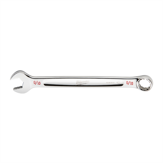 Milwaukee Tool 9/16"" SAE Combination Wrench; 12-Point; Steel; Chrome; Ergonomic; I-Beam Handle