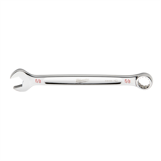 Milwaukee Tool 5/8"" SAE Combination Wrench; 12-Point; Steel; Chrome; Ergonomic; I-Beam Handle