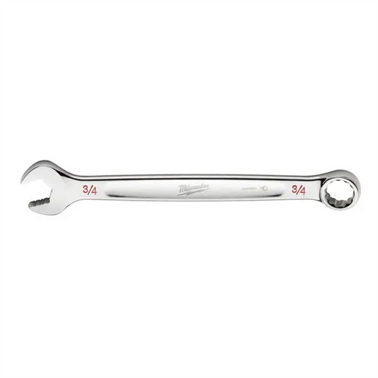Milwaukee Tool 3/4"" SAE Combination Wrench; 12-Point; Steel; Chrome; Ergonomic; I-Beam Handle