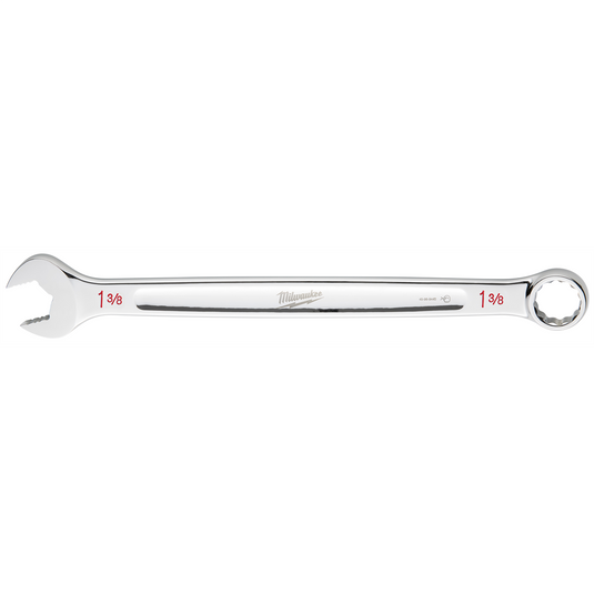 Milwaukee Tool 1-3/8"" SAE Combination Wrench; 12-Point; Steel; Chrome; Ergonomic; I-Beam Handle
