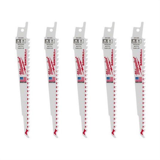 Milwaukee Tool 6"" 5 TPI Sawzall  Blades (5 Pk)