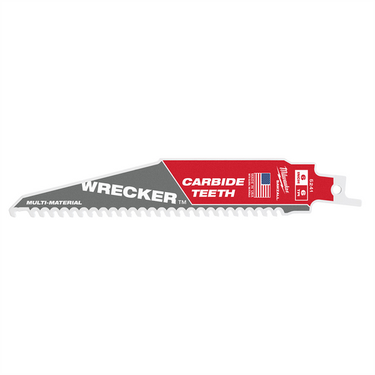Milwaukee Tool 6"" 6 TPI THE WRECKER with Carbide Teeth SAWZALL Blade 1PK