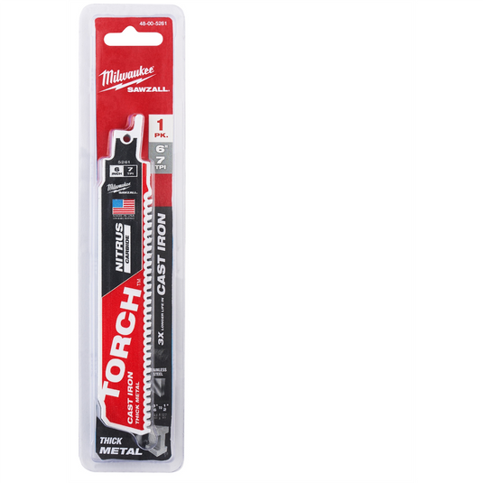 Milwaukee Tool 6"" 8TPI The TORCH for CAST IRON with NITRUS CARBIDE 1PK