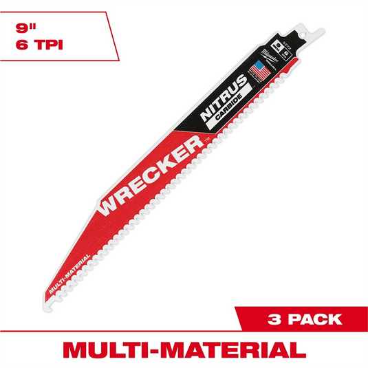 Milwaukee Tool 9 Inch WRECKER with NITRUS CARBIDE Blades - 3 Pack