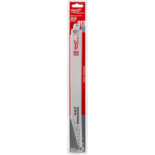 Milwaukee Tool The WRECKER Multi-Material SAWZALL Blade 12"" 7/11TPI 5pk
