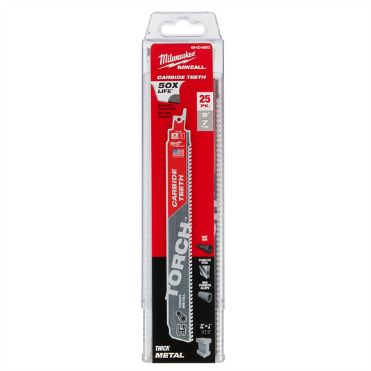 Milwaukee Tool 9"" 8 TPI The TORCH with Carbide Teeth 25PK