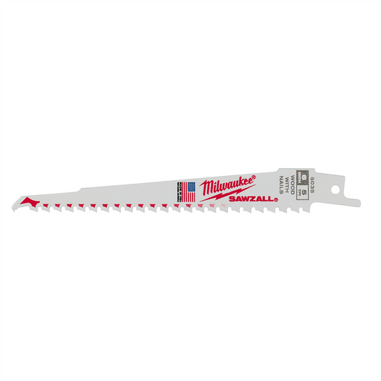 Milwaukee Tool 6"" 5 TPI Wood Cutting Sawzall Blades Bulk 25