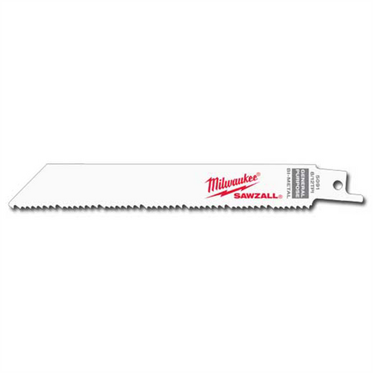 Milwaukee Tool 6"" 8/12 TPI SAWZALL Blades (Bulk - 100 Pk)