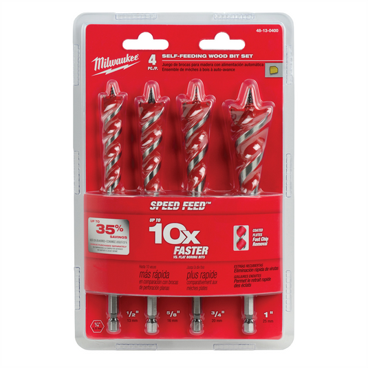 Milwaukee Tool SPEED FEED Wood Bit 6-1/2"" Set - 4 PC