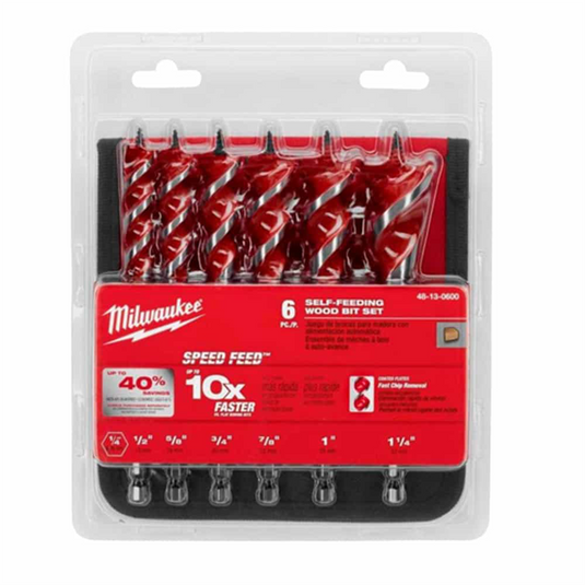 Milwaukee Tool SPEED FEED Wood Bit 6-1/2"" Set - 6 PC