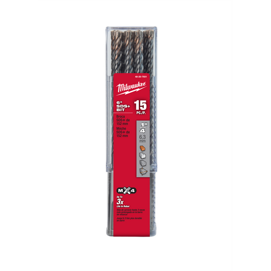 Milwaukee Tool SDS-PLUS 4CT MX4 1/4"" X 4"" X 6"" (15-Pack)