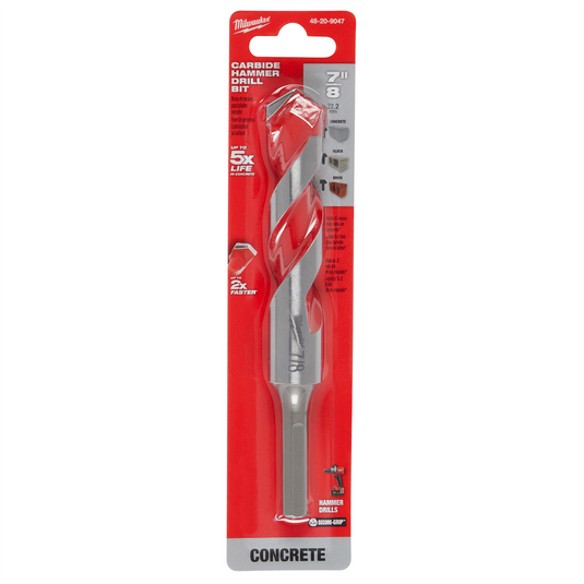 Milwaukee Tool 7/8"" x 4"" x 6"" Carbide Hammer Drill Bit with POWER TIP