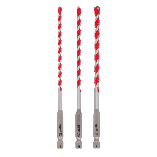 Milwaukee Tool 3PC. SHOCKWAVE Impact Duty Carbide Hammer Drill Bit Set