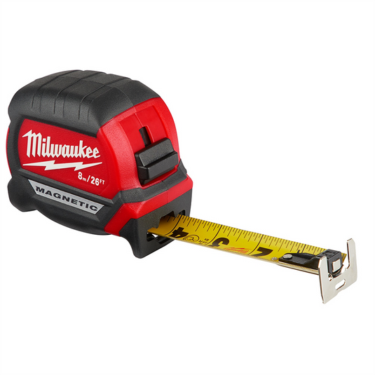 Milwaukee Tool 8m/26ft Compact Wide Blade Magnetic Tape Measure