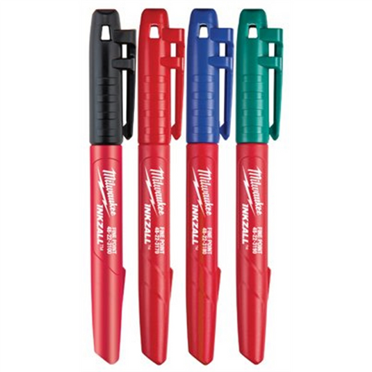 Milwaukee Tool 4PK INKZALL Color Fine Point Marker