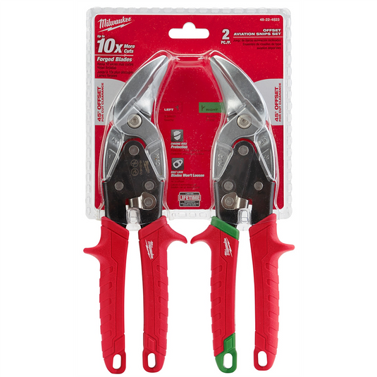 Milwaukee Tool 2-PC OFFSET AVIATION FORGED BLADE SNIP L/R SET