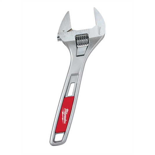 Milwaukee Tool 8"" WIDE JAW CHROME PLATED ADJUSTABLE WRENCH