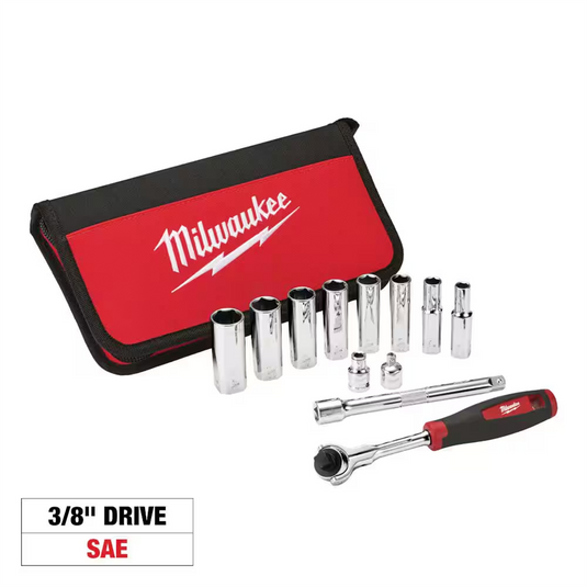 Milwaukee Tool 12pc 3/8"" Drive SAE Socket Set