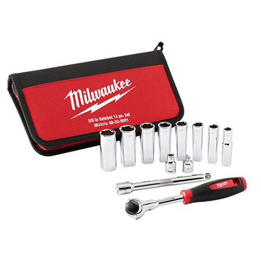 Milwaukee Tool 12pc 3/8"" Drive Metric Socket Set