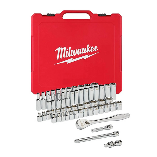 Milwaukee Tool 3/8"" Drive 56pc Ratchet & Socket Set - SAE & Metric