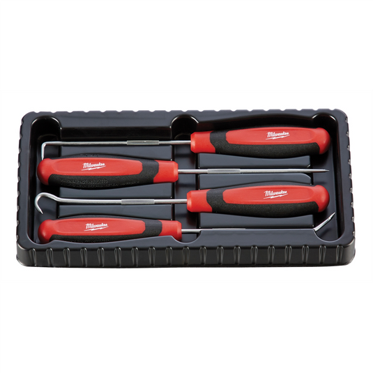 Milwaukee Tool 4-PC All-Metal Core Comfort Grip Hook & Pick Set; Chrome Plated