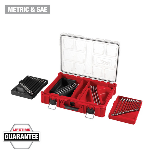 Milwaukee Tool 30pc Metric & SAE Combination Wrench Set with PACKOUT&trade; Organizer