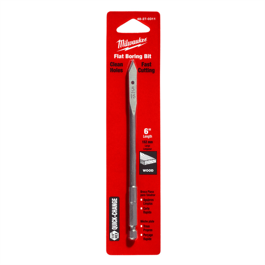 Milwaukee Tool Flat Boring Bit 5/16"" x 6