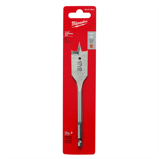 Milwaukee Tool Flat Boring Bit 15/16"" x 6