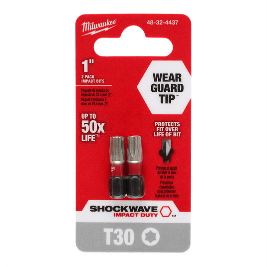 Milwaukee Tool SHOCKWAVE Impact Duty 1"" T30 Bit 2PK